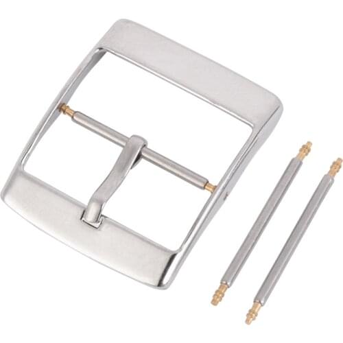 Solid Stainless Steel Watch Band Clasp 16mm 18mm 20mm 22mm 24mm Silver Gold Black Metal Leather Watchbands Strap Pin Buckle Belt