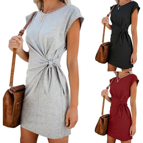 OMMATO Summer Short Sleeve Dresses