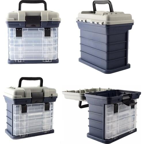 26*17*26cm Portable 5 Layer Big Fishing Tackle Box with Plastic Handle Fishing Tools Box Carp Fishing Case Fishing Accessories