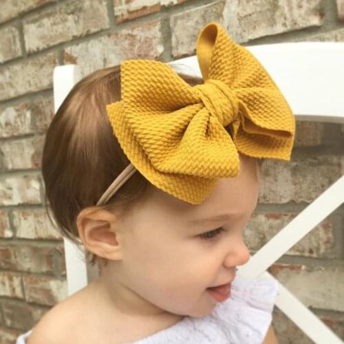 Baby Headband Baby Girl Headbands for Boy Girls Turban Big Bows Nylon Handmade Headdress Newborn Baby Hair Accessories