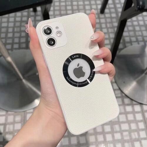 Shockproof Phone Case For iPhone 12 Pro Max XR XS Max X 7 8 Plus SE 12 Mini 11 Pro Max Leather Lens Clean Slim Soft Back Cover
