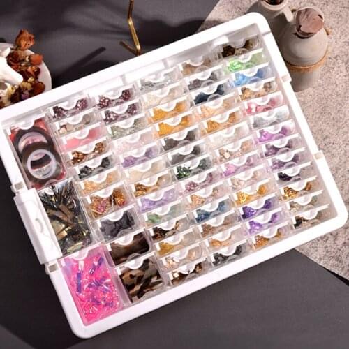 42/50/78 Grids Transparent Plastic Diamond Painting Storage Containers Case Diamond Embroidery Tools Accessories Storage Box