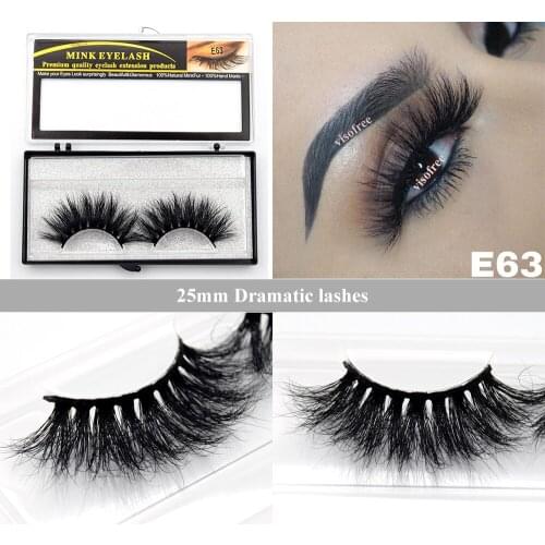 Visofree Lashes 3D Mink Eyelashes Big False Eyelashes High Quality Long Dramatic Mink Lashes 25mm Full Volume Eye Lashes Makeup