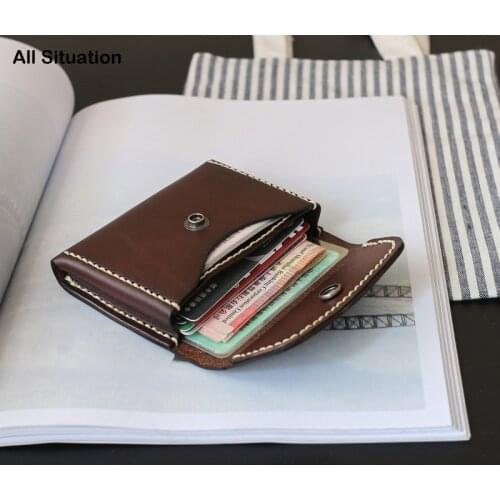 Luxury Small Waist Packs Men First Layer Cow Leather Top End Handmade Male Vintage Mini Belt Waist Bag ID License Card Wallet