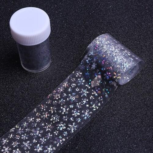 Christmas Foils For Nail Holographic Laser Snowflake Nails Transfer Foil Wraps Sticker Starry Tip