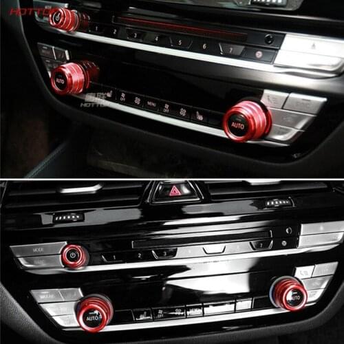 3Pcs Car Volume Air Conditioning Knobs Audio Control Button Knob Ring Cover Trim For 2018 Bmw New5Series 525Li 528Li 530Li 540Li