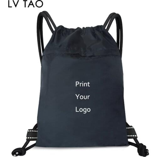 Folding Drawstring Backpack Bags With Carabiner and Safety Buckle Sports Cinch Sack String Backpack Storage Bags Custom Logo Bag