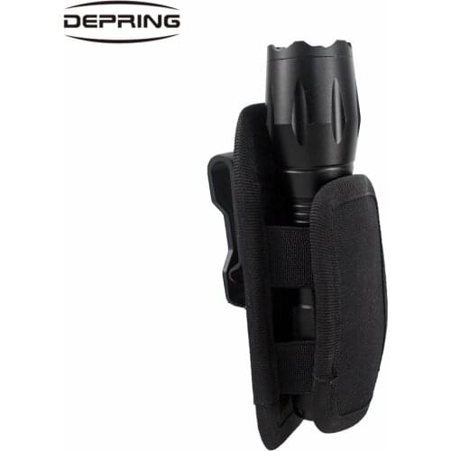 Tactical Outdoor Sport Flashlight Pouch Holster 360 Degree Rotatable Clip Belt Torch Flashlight Carrier Case Holder for Hunting