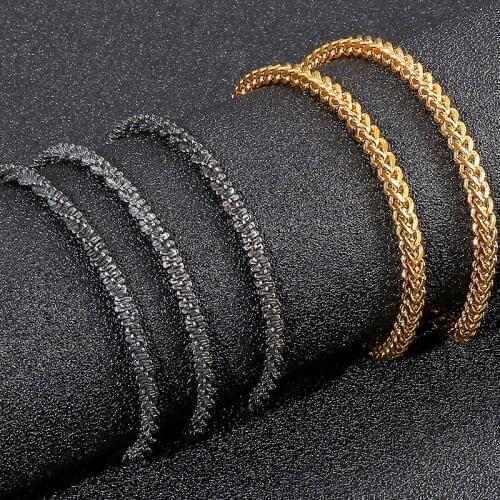 Vintage 3MM Thick Ancient Black Golden Stainless Steel Chains Choker Necklace Men Male Solid Metal Jewelry Gifts Wholesale Items