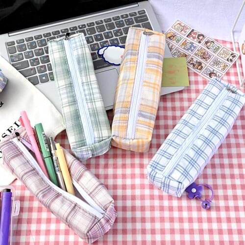 Large Capacity Zipper Pencil Bag Simple Multifunction Stationery Pouch