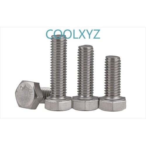304 Stainless Steel External Hexagon Screw Lengthens Full Teeth External Hexagon Bolt/Screw DIN933 M10-M16 2Pcs