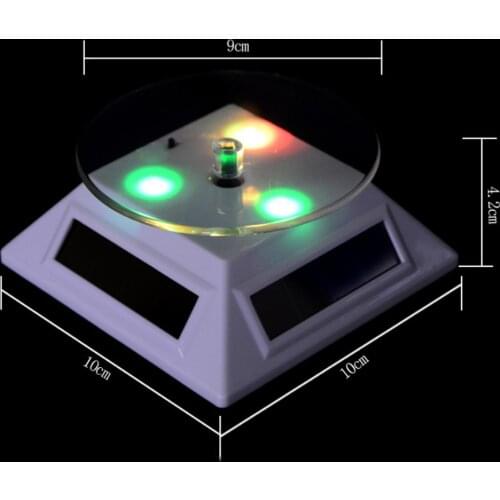 Solar Powered / Battery Rotating Display Stand Turntable with LED Light for Jewelry Watch Jewelry Packaging