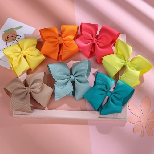 Solid Colour Hair Clip Bows For Baby Girl Hairpins For Kids Cute Children New Year Hair Accessories Korean Hair Clips Wholesale