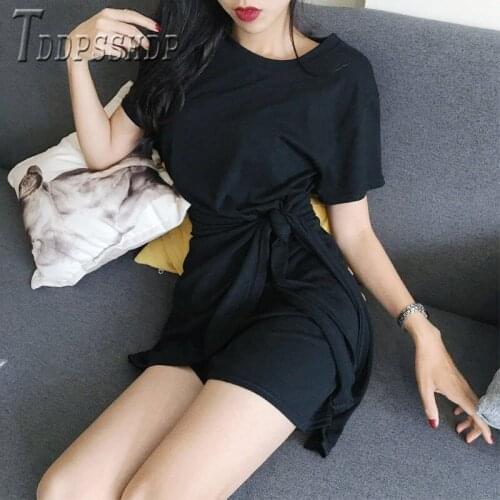2019 Summer Retro Short Sleeve Women Dress Slim Waist Strap Female Dresses