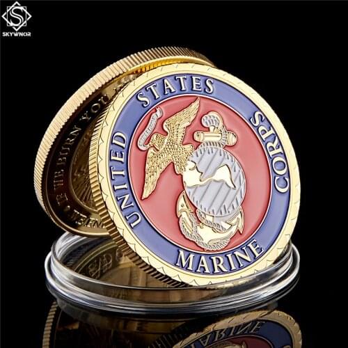 USA Washington D.C Marine Corps Gold Commemorative Token Coin Vietnam Memorial