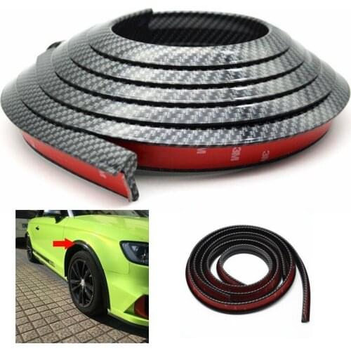 1Pcs 1.5m Carbon Fiber Car Fender Flare Wheel Eyebrow Protector Arch Trim Strip Car-styling Collision Protection