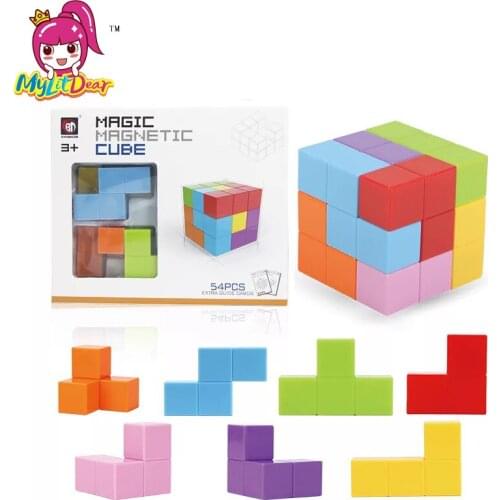 1pc Magnets Cube Intelligence toy Magnetic Tiles for Kid new Educational Stress Relief Toy Games Square Magnetic Building Blocks