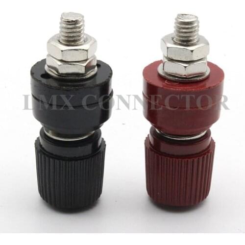 10PCS Red/Black 17x52mm 333 Splice M6 Male Threaded Diameter Binding Post Terminal 6mm Power Supply Terminal For Inverter