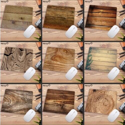2020 Hot Sale Brown Wood Grain Laptop Mice Mouse-pad Small 22x18cm Rubber Gaming Mouse Pad Decorate Table Desktop Game Pad