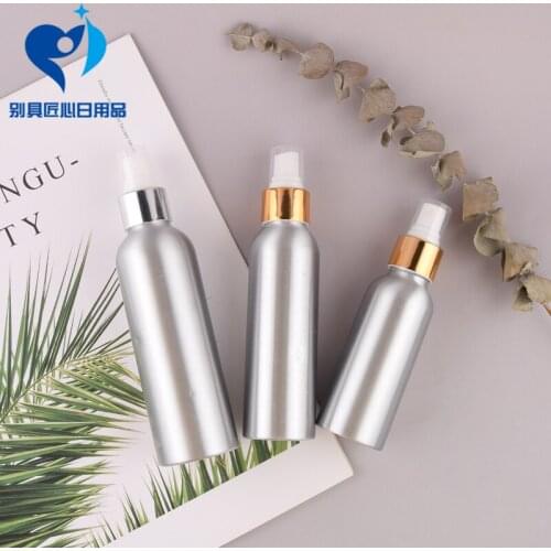 30ml-500ml Aluminum Bottle with Golden Aluminum Mist Sprayer Portable Mini Perfume Bottles Free Shipping Empty Refillable Bottle