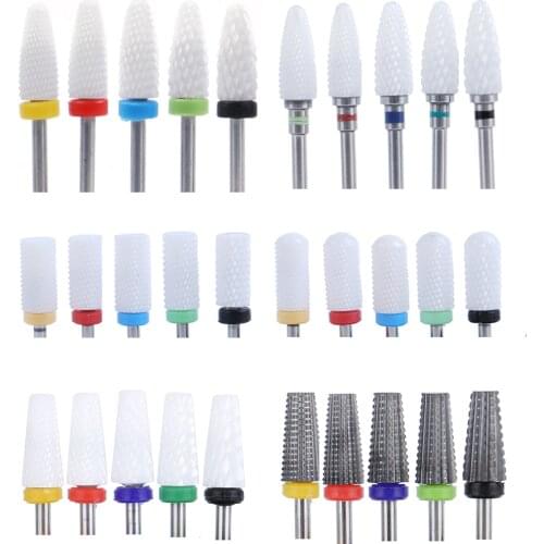 30 types Ceramics Nail Drill Bits Milling Cutters For Electric Nail Manicure Machine Cuticle Polishing Nail File Grinding Head