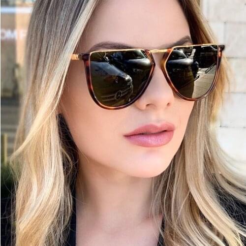 AOZE 2020Cat eye Sunglasses fashion Sunglasses Women Luxury Brand Vintage Retro Black Shades For Women UV Protection