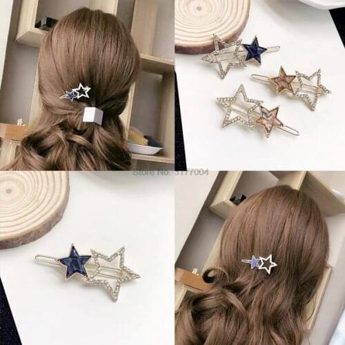 DHL 200pcs Cute Girls Acetate Geometric Round Star Hairpins Women Fashion Hair Clips Barrettes Headwear