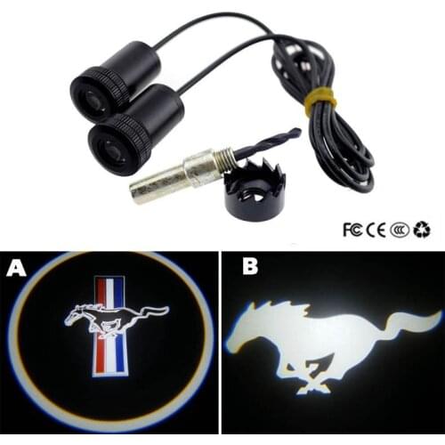 For Ford Mustang Pony Horse Ghost Shadow Logo Badge Welcome Car LED Door Light Laser Courtesy Slide Projector Logo Emblem Light