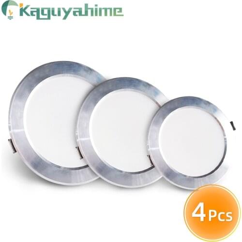 Kaguyahime 1pc/4pcs LED Downlight 3W 5W 9W 15W 18W 220V Round LED Panel Light LED Spot Lighting Aluminum Recessed LED Lamp