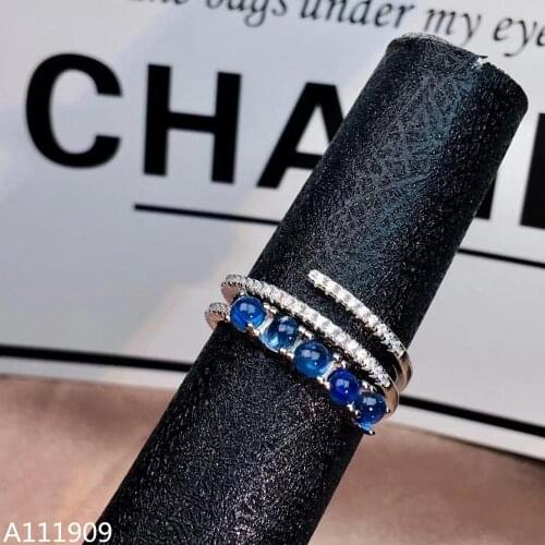 KJJEAXCMY boutique jewelry 925 sterling silver inlaid natural sapphire gemstone female ring support detection luxury