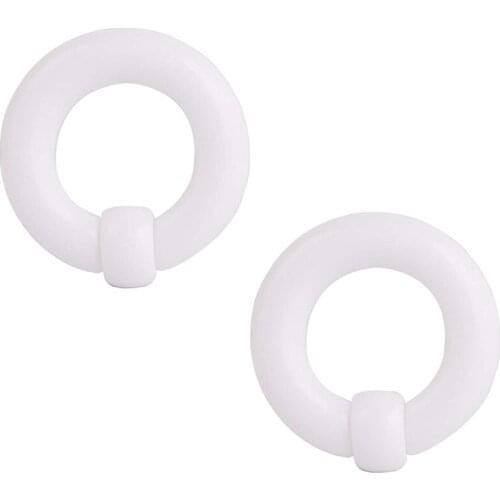 PA Ring-Captive Bead Rings Black/White/Clear Spring Action CBR Monster Screwball Rings 00G-0G-2G-4G-6G-8G