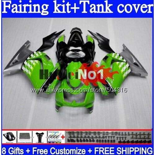 Kit For KAWASAKI EX250 ZX250 R 2008 2009 2010 2011 2012 94MC.67 Green silver EX250R ZX EX 250 250R ZX250R 08 09 10 11 12 Fairing