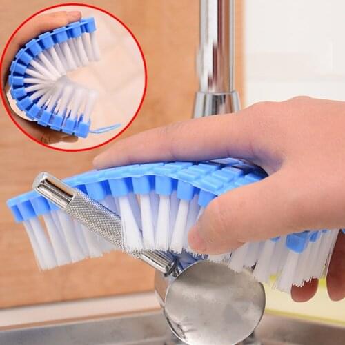 Hook Kitchen Sink Bathroom Corner Scrubbing Flexible Bending Portable Clothes Washing 360 Degree Cleaning Brush Random Color