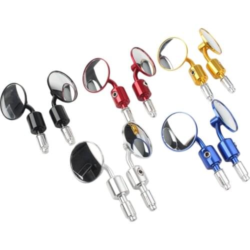 Motorcycle Rear View Side Mirrors Round CNC Motorbike Mirror Universal 7/8 inches Bar End For Yamaha Kawasaki Honda Suzuki