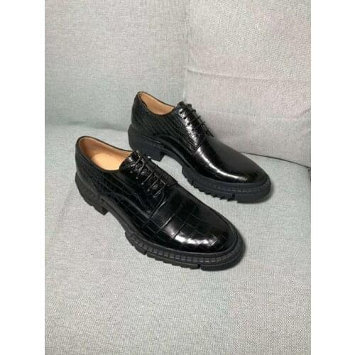Newly top quality 100% real genuine crocodile skin men business dress shoe with genuine cowhide skin lining leisure men shoe