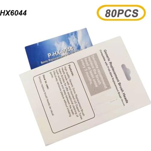 80pcs HX6044 ToothBrush Heads for children kids over 7 years old For PH Soni care Flex Care Diamond Clean