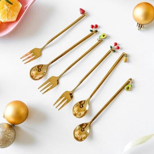 NEW Stainless Steel 410 Fruit Fork Fruit Spoon Steak Fork Coffee Spoon Stirring Spoon Western Tableware