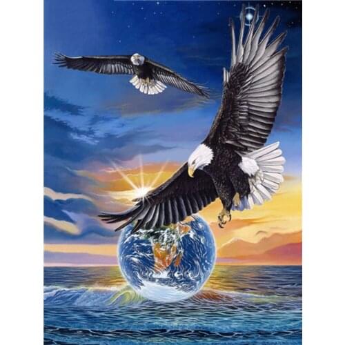 Eagle wings in the sea DIY diamond painted set diamond embroidery full round diamond cross-stitch craft inlay wall decoration