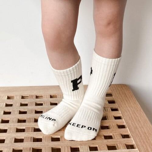 3-10 Years Fashion Boys Sports Sock Cotton Toddlers Girls Long Socks Knee High Letter Children Sock Kids School Socks