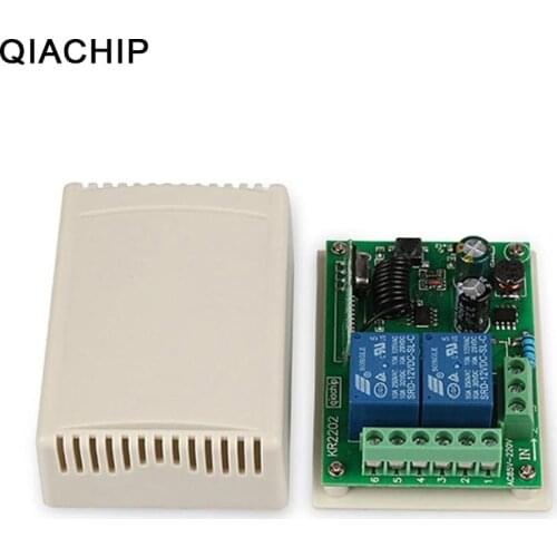 QIACHIP 433Mhz AC 250V 110V 220V 2CH RF Relay Receiver Module Universal Wireless Remote Control Switch For 433Mhz Remote Control