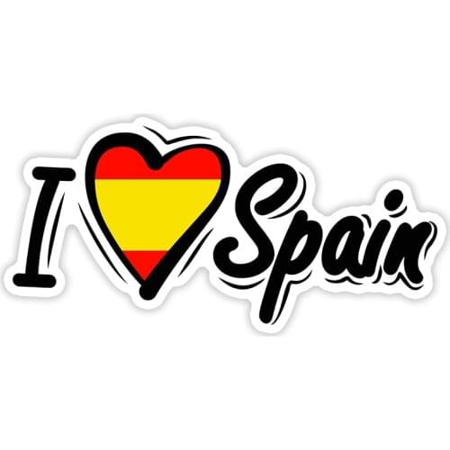 S50501# Various Sizes Personality PVC Decal I Love Spain Waterproof Car Sticker on Motorcycle Laptop