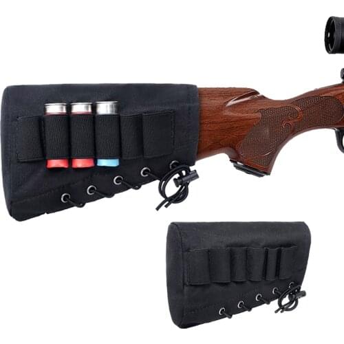 6 Round Shell Holder Tactical Gun Ammo Cartridge Pouch Military 12 20 Gauge Shotgun Bullet Carrier Buttstock Hunting Accessories