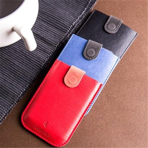 BISI GORO PU Leather Credit Card Holder Slim Men Women Casual 5 Cards Thin RFID Mini Purse Portable Pull Out Smart Wallet