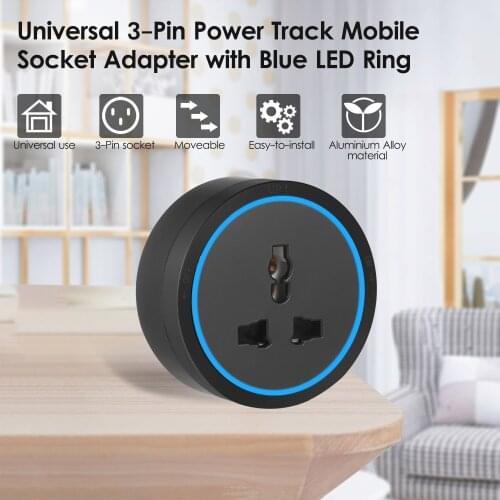 Universal 3-Pin Track Sockets Power Sockets Adapter Power Track Socket Outlet Versatile Electric Mobile Track Socket Wall Outlet