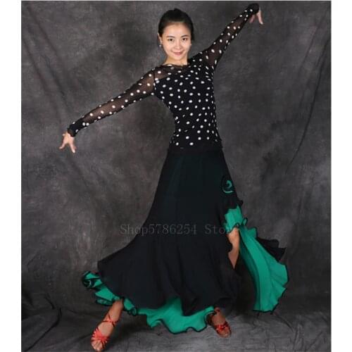 Spanish Flamenco Skirt Women Girl Belly Dance Wear Gypsy Patchwork Ruffle Split Modern Dress Street Performance Big Wing Costume