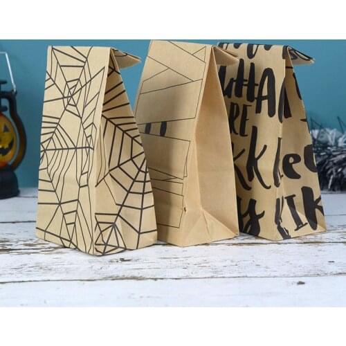 10/20Pcs Halloween Decor Candy Bags Black Cat Ghost Gifts Paper Bag For Halloween Party Trick Or Treat Candy Gift Packing Pouch