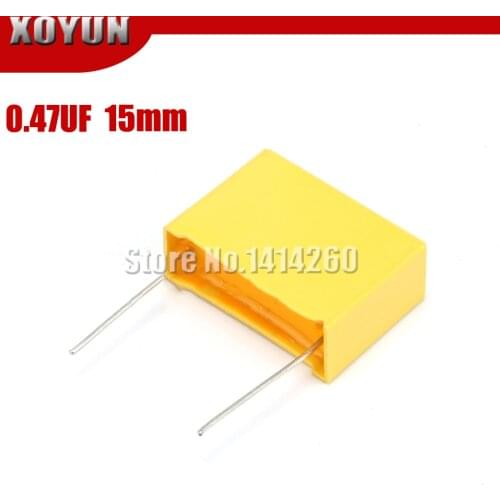 10pcs 470nF capacitor X2 capacitor 275VAC Pitch 15mm X2 Polypropylene film capacitor 0.47uF
