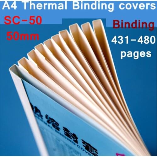 10PCS/LOT SC-50 thermal binding covers A4 Glue binding cover 50mm (430-480 pages) thermal binding machine cover