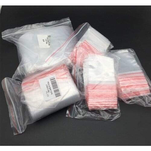 100pcs/lot Small Zip Lock Plastic Bags Reclosable Transparent Jewelry/Food Storage Bag Kitchen Package Bag ClearThickness 0.05mm