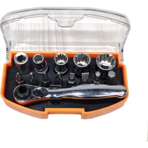 14 Pcs Screwdriver Bit Ratchet Set Extra Hard Quality Drill Driver and Sleeve Accessories Portable Repair Tool